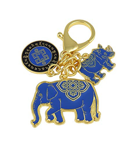 Feng Shui Anti Robbery Amulet 2021 with Blue Rhino Elephant