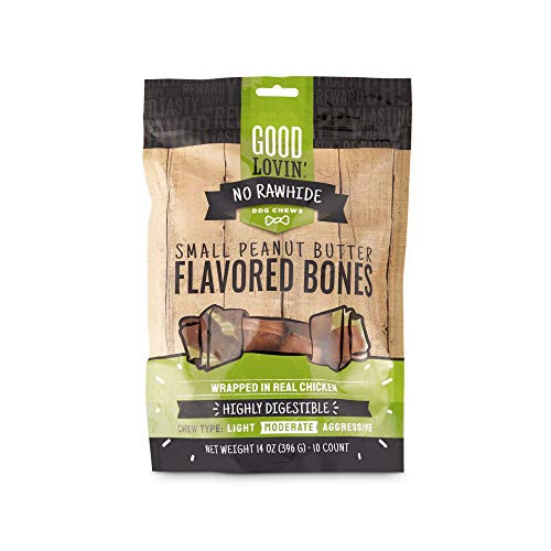 Good Lovin  No Rawhide Peanut Butter Flavored Dog Bones 14 oz. Count of 10