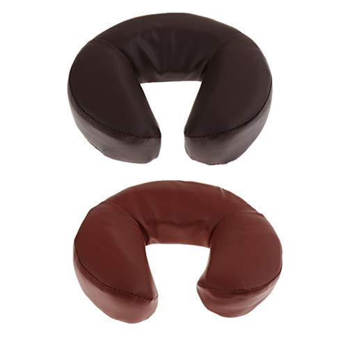 LoveinDIY 2 Pieces Washable PU Leather Cover Foam Face Down Cradle Cushion Pillow For Massage Table Bed Chair - 27x28x6cm