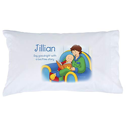 Personalized Caillou Pillowcase Bedtime Story on White Cover Official Licensed Product 20x31 STD Queen
