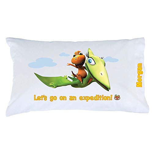 Personalized Dinosaur Train Pillowcase Expedition on White Cover Official Licensed Product 20x31 STD Queen