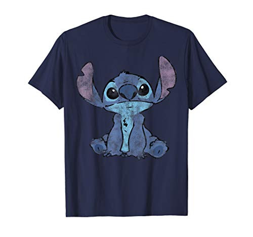 Disney Lilo  and  Stitch Distressed Stitch Portrait T-Shirt