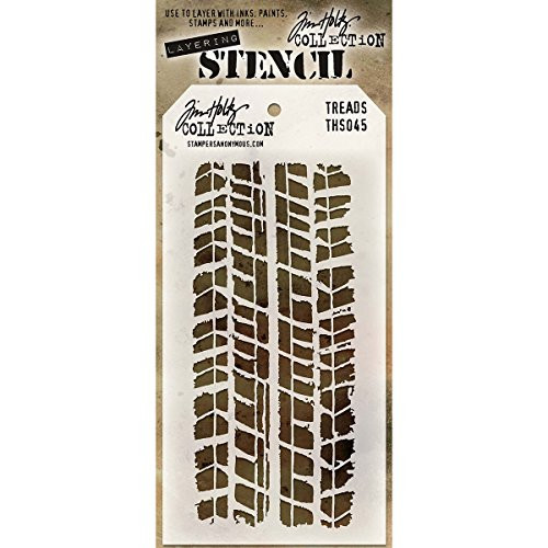 Stampers Anonymous Tim Holtz Layered Treads Stencil, 4.125 x 8.5