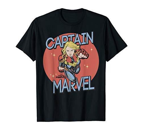 Captain Marvel Red Spot Action Pose Logo Graphic T-Shirt Captain Marvel Red Spot Action Pose Logo Graphic T-Shirt