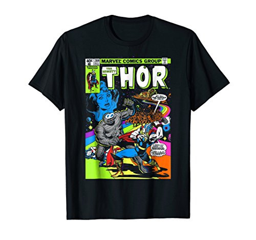 Marvel Thor Retro Comic Neon Poster Graphic T-Shirt