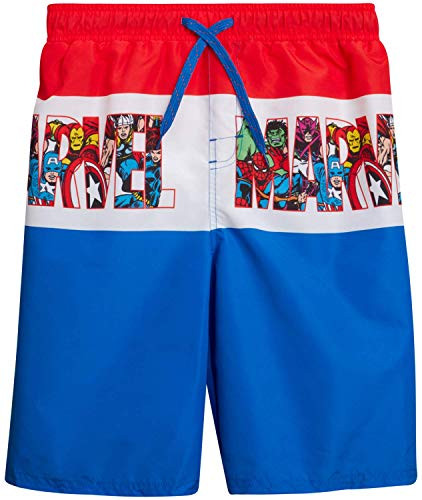 Marvel Boys Avengers Swim Trunk Shorts - Spiderman Hulk Captain America Iron Man Superhero Marvel Comics Size 8