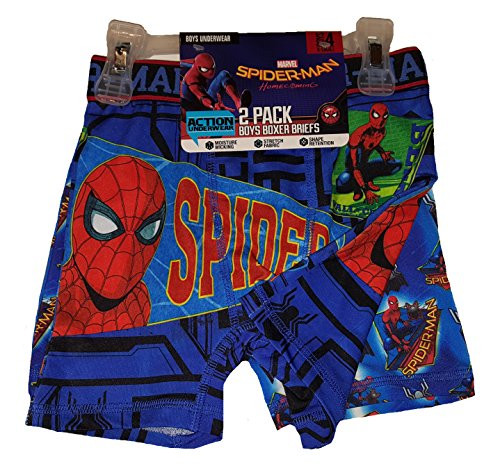 Marvel Comics Spider-Man Homecoming 2 Pack Boxer Briefs - Small