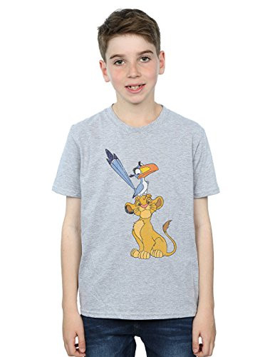 Disney Boys The Lion King Simba and Zazu T-Shirt Sport Grey 5-6 Years