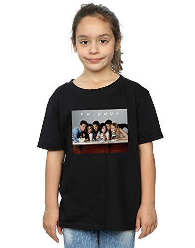 ABSOLUTECULT Friends Girls Group Photo Milkshakes T-Shirt Black 5-6 Years