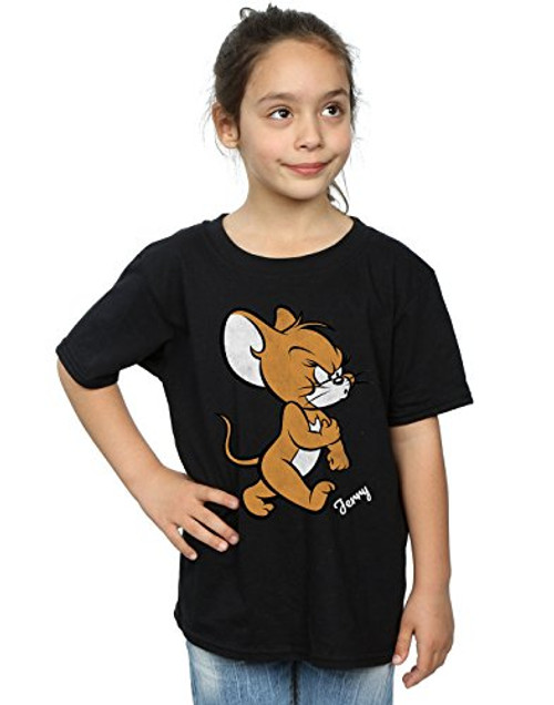 Tom and Jerry Girls Angry Mouse T-Shirt Black 5-6 Years Tom and Jerry Girls Angry Mouse T-Shirt Black 5-6 Years