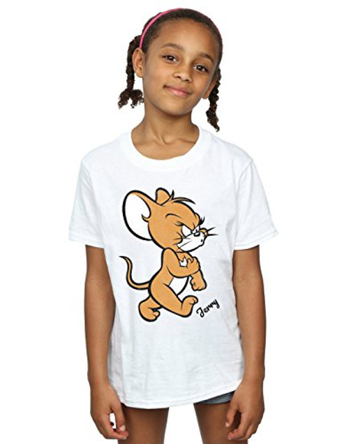 Tom and Jerry Girls Angry Mouse T-Shirt White 5-6 Years Tom and Jerry Girls Angry Mouse T-Shirt White 5-6 Years