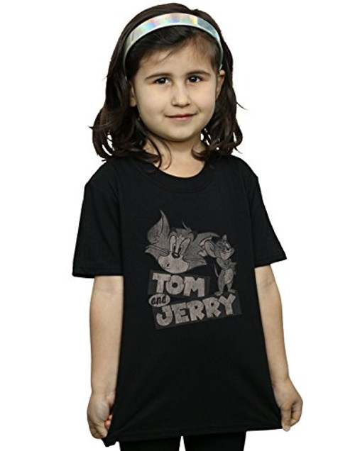 Tom and Jerry Girls Cartoon Wink T-Shirt Black 5-6 Years Tom and Jerry Girls Cartoon Wink T-Shirt Black 5-6 Years