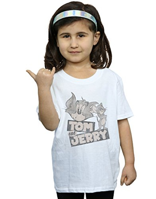 Tom and Jerry Girls Cartoon Wink T-Shirt White 5-6 Years Tom and Jerry Girls Cartoon Wink T-Shirt White 5-6 Years