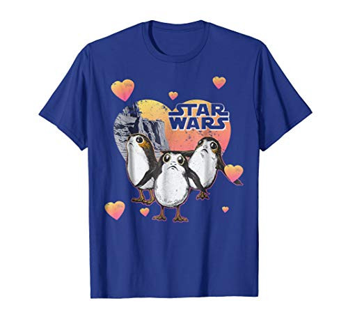 Star Wars Porg Hearts Group Shot Valentine Graphic T-Shirt
