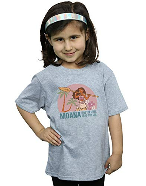 Disney Girls Moana Read The Sea T-Shirt Sport Grey 5-6 Years Disney Girls Moana Read The Sea T-Shirt Sport Grey 5-6 Years