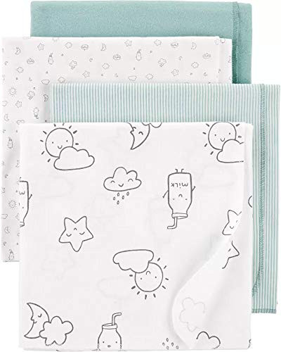 Carter s 4-Pack Receiving Blankets  Multicoloured Clouds