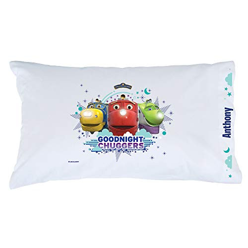Personalized Chuggington Pillowcase Goodnight Chuggers on White Cover Official Licensed Product 20x31 STD Queen
