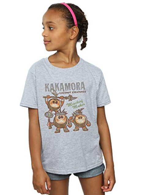 Disney Girls Moana Kakamora Mischief Maker T-Shirt Sport Grey 5-6 Years Disney Girls Moana Kakamora Mischief Maker T-Shirt Sport Grey 5-6 Years
