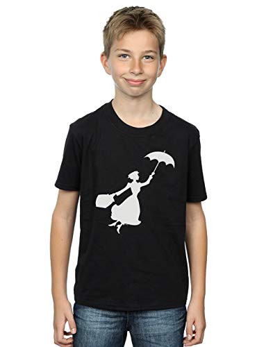 Disney Boys Mary Poppins Flying Silhouette T-Shirt Black 5-6 Years