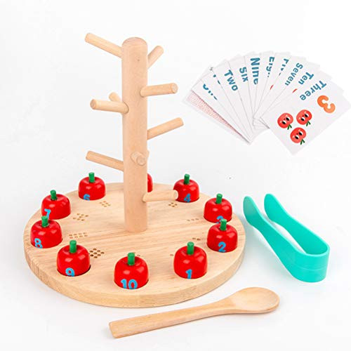 HEITIGN Wooden Counting Apples Toy Math Toy Montessori Toys for Kids Educational Learning Toy Learn Numbers Develop Fine Motor Skills Preschool Kids Activity Toys Interactive Learning Toys HEITIGN Wooden Counting Apples Toy Math Toy Montessori Toys for Kids Educational Learning Toy Learn Numbers Develop Fine Motor Skills Preschool Kids Activity Toys Interactive Learning Toys