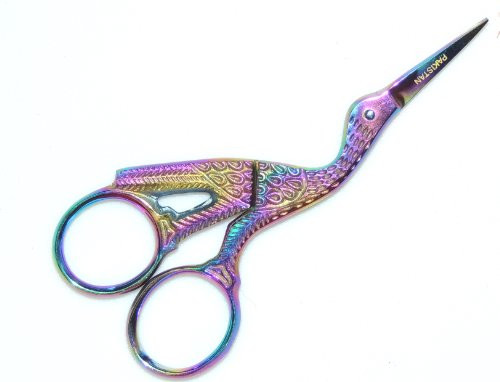 Mazbot 3.5 Inch Titanium Stork Embroidery Scissors