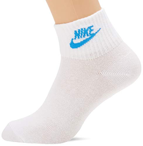 Nike Everyday Cushion Ankle Training Socks  3 Pair   Large Sky Blue White