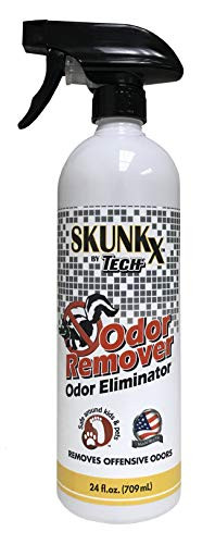 TECH Skunk-X Odor Eliminator Spray - Instant Odor Remover for Washable Fabrics and Indoor Spaces  24 Oz
