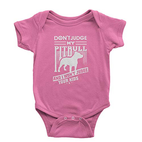 Expression Tees One-Piece Don t Judge My Pitbull and I Won t Judge Your Kids 24 Months Raspberry Romper