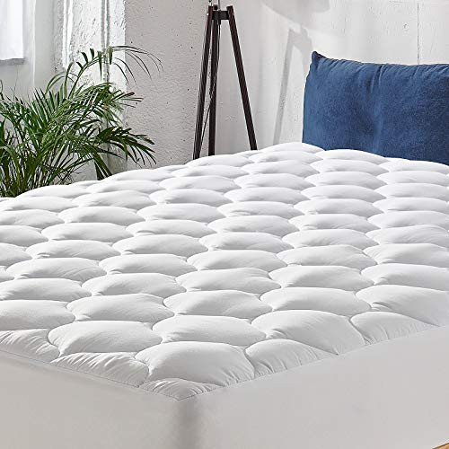 MANYHY Twin XL Mattress Pad Cover 500 TC Cotton Pillow Top Thick Quilted Fitted Cooling Mattress Topper Fit to 8-21 inch Deep Pocket Overfilled Snow Down Alternative  Twin XL 39  x 80
