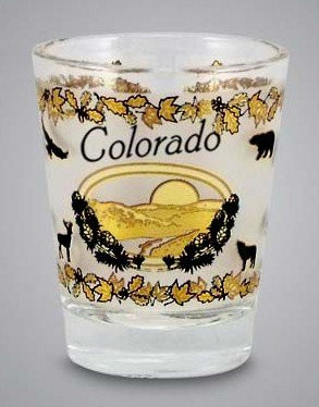 Colorado Wildlife w/ Gold and Black Shot Glass