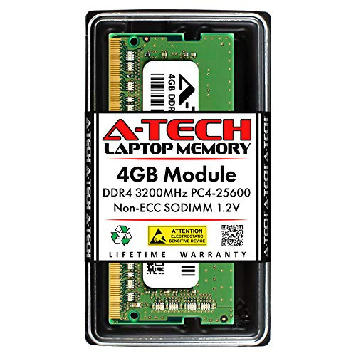 A-Tech 4GB DDR4 3200MHz SODIMM PC4-25600 CL22 1.2V 260-Pin SO-DIMM Laptop Notebook Computer RAM Memory Upgrade Module
