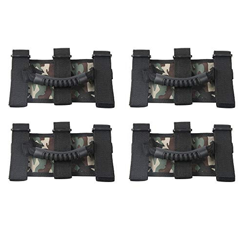KKmoon Jeep Wrangler Roll Bar Grab Handles 4Pcs Roll Bar Grab Handles Set Grip Handle Wrangler Roll Bar Fit for Jeep Wrangler YJ TJ JL JKCamouflage