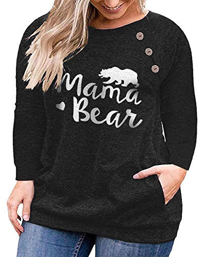 3X Womens Tops Plus Size Long Sleeve Shirts Buttons Down Tee M Black 24W