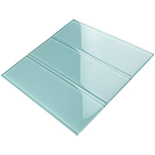 Tile Generation TCSBG-10 4x12 Blue Green Glass Subway Tile - Kitchen and Bathroom Backsplash Tile Wall Tile  1sqt