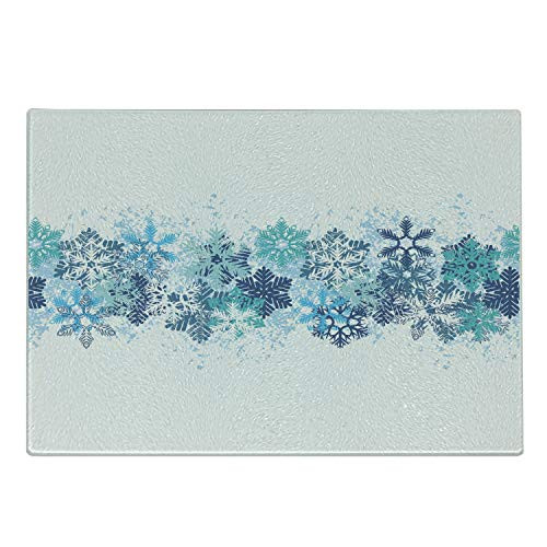 Lunarable Snowflake Cutting Board Snow Pattern Winter Inspired Freezing Temperatures Illustration Christmas Decorative Tempered Glass Cutting and Serving Board Small Size Pastel Red Lunarable Snowflake Cutting Board Snow Pattern Winter Inspired Freezing Temperatures Illustration Christmas Decorative Tempered Glass Cutting and Serving Board Small Size Pastel Red