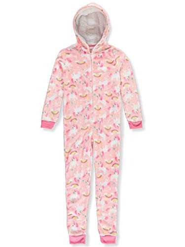 Rene Rofe Girls Unicorns Pink Hooded One-Piece Pajamas 6-6X