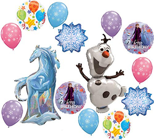 Frozen Party Supplies Nokk the Water Spirit Horse Birthday Balloon Bouquet Olaf Elsa Anna Let It Snow Decorations