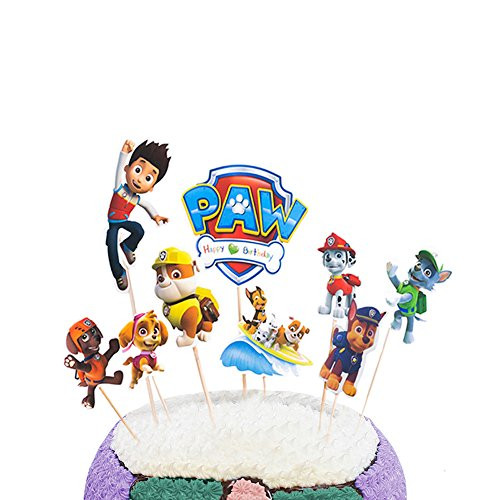 Party Hive 9pc Paw Dog Patrol Cake Toppers for Birthday Party Event Decor