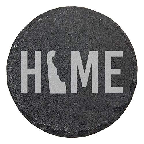Delaware Home Coasters - Round Slate - set of 4