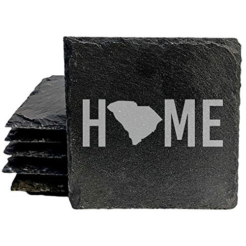 South Carolina Home Coasters - Square Slate - set of 4
