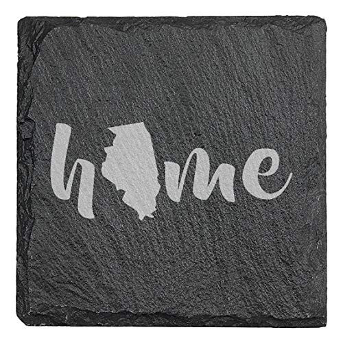 Indiana Home Coasters - Square Slate - set of 4