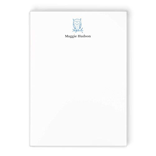 OWL NOTEPAD - Personalized Teacher Cute Stationery Stationary 5x7 or 8x10 Note Pad