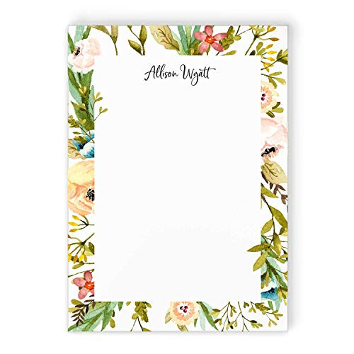 MEADOW NOTEPAD - Personalized Garden Wildflowers Flowers Women s Stationery Stationary Rustic 5x7 or 8x10 Note Pad