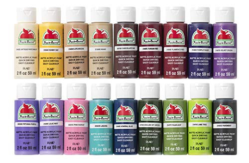 Apple Barrel PROMOABII Matte Finish Acrylic Craft Paint Set Designed for Beginners and Artists Non-Toxic Formula that works on All Surfaces Assorted Colors 2 18 Count