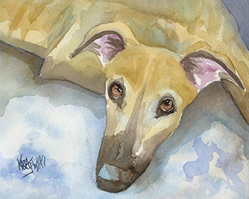 Greyhound Art Print   Greyhound Gifts   From Original Painting by Ron Krajewski   Hand Signed Artwork in 8x10 and 11x14 Sizes