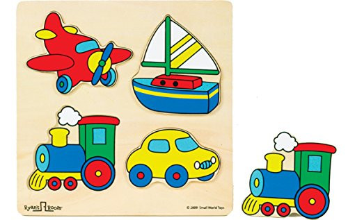 Small World Toys Ryan's Room  Wooden Puzzles - Vehicles 4 Pc.
