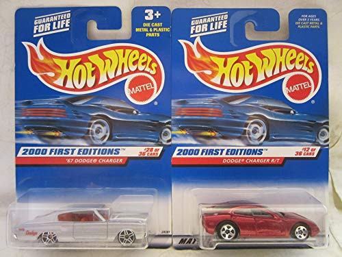 Hot Wheels 2000 First Editions  67 Dodge Charger  and  Dodge Charger R T Die Cast 1 64 Scale 2 Car Bundle