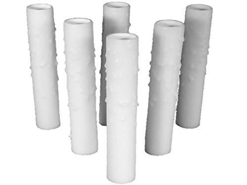 Set of 6 pc. 4-1 2 inch White Candelabra Base Thin 3 4 inch Inner Diameter Beeswax Chandelier Socket Covers Sleeves