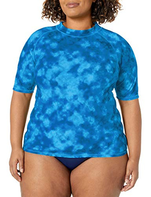 Kanu Surf Women s Plus-Size UPF 50 plus Active Rashguard  and  Workout Top Blue 1X