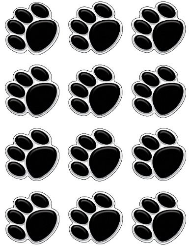 Teacher Created Resources Mini Accents, Black Paw Prints (5118)